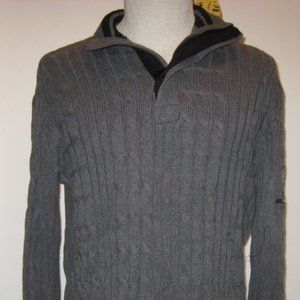 NEW NAUTICA Jeans Co Mens Gray Black Sweater M